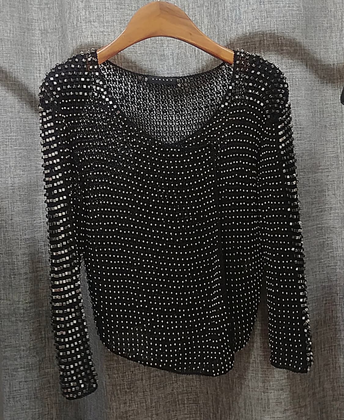 SISLEY 시슬리 스터드 비즈 가디건/블랙 상품이미지2