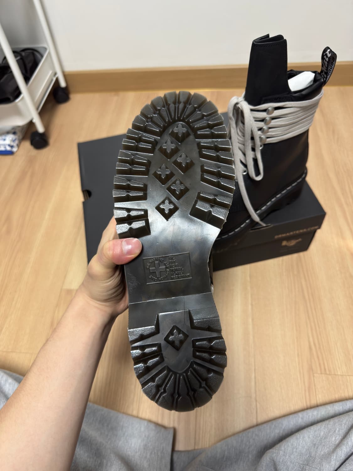 릭오웬스 닥터마틴 쿼드솔 스틸토 부츠 uk8 상품이미지4