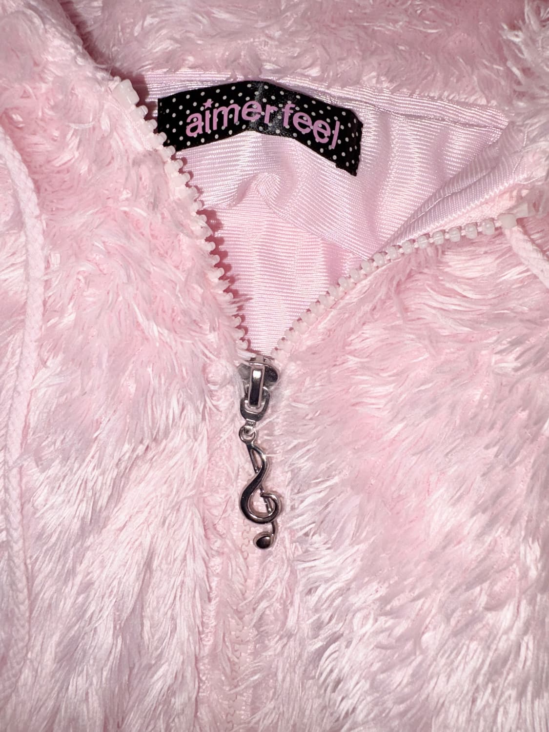 aimefeel 핑크 토끼 귀 후드 집업 우사미미 히메갸루 폼폼이 상품이미지2