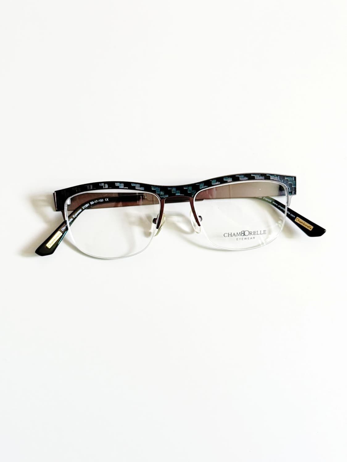 90s CHAMBORELLE 반무테 메탈 스퀘어 빈티지 안경 상품이미지1