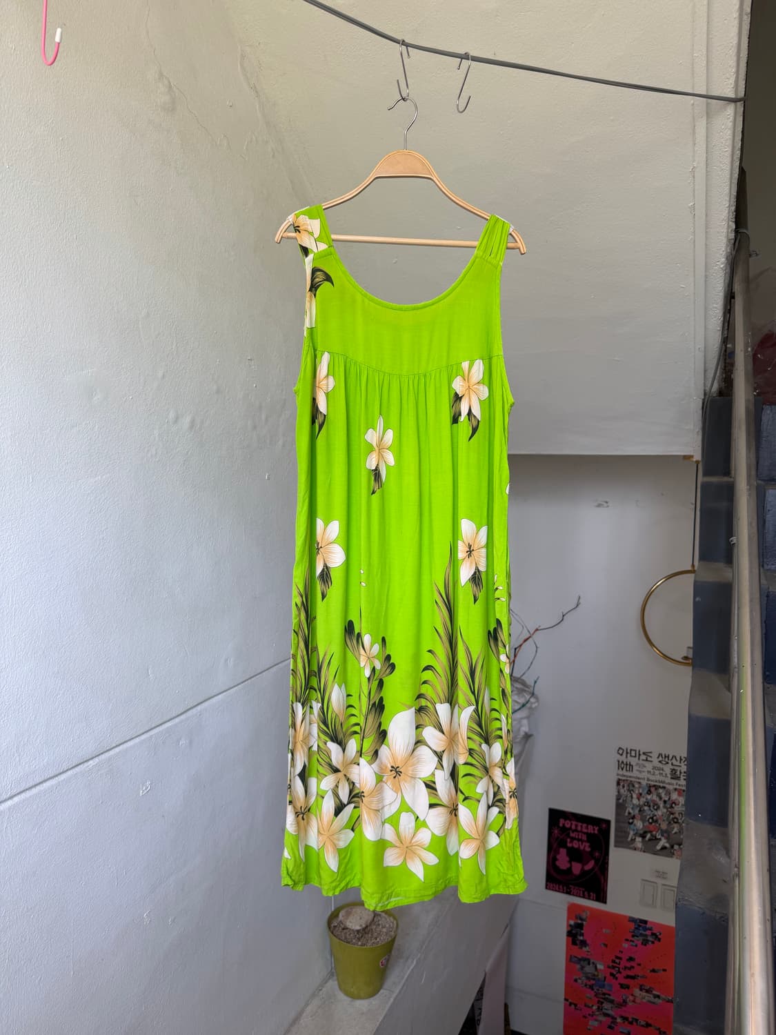 하와이안 패턴 박시 롱 원피스 상품이미지6