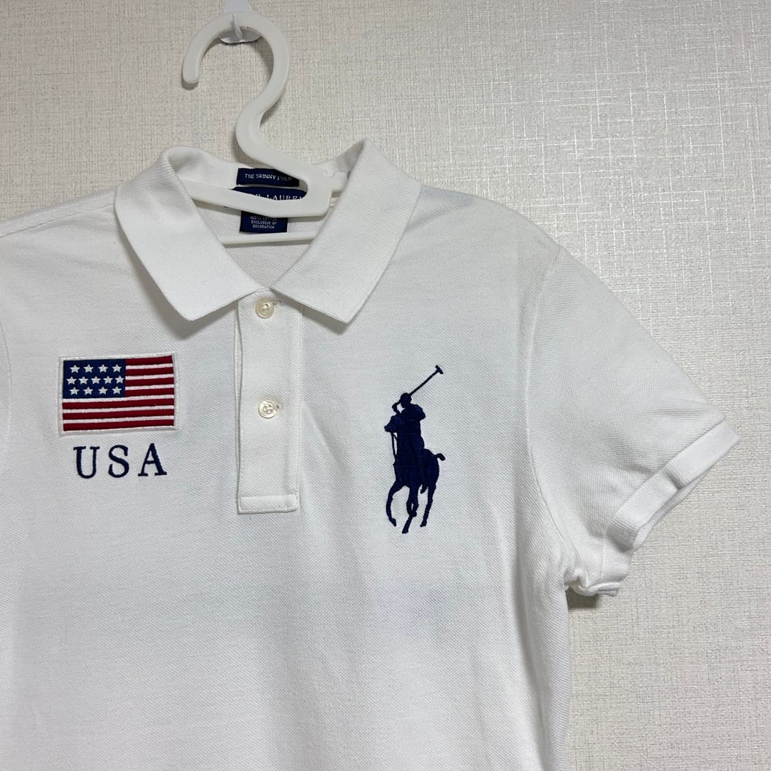 폴로 빅포니 USA 치프키프 성조기 피케 PK 카라 반팔 티셔츠 M 상품이미지4