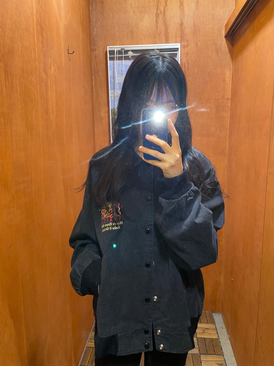 (XL) Grand Casino 빈티지 블랙 데님 워크 자켓 상품이미지1