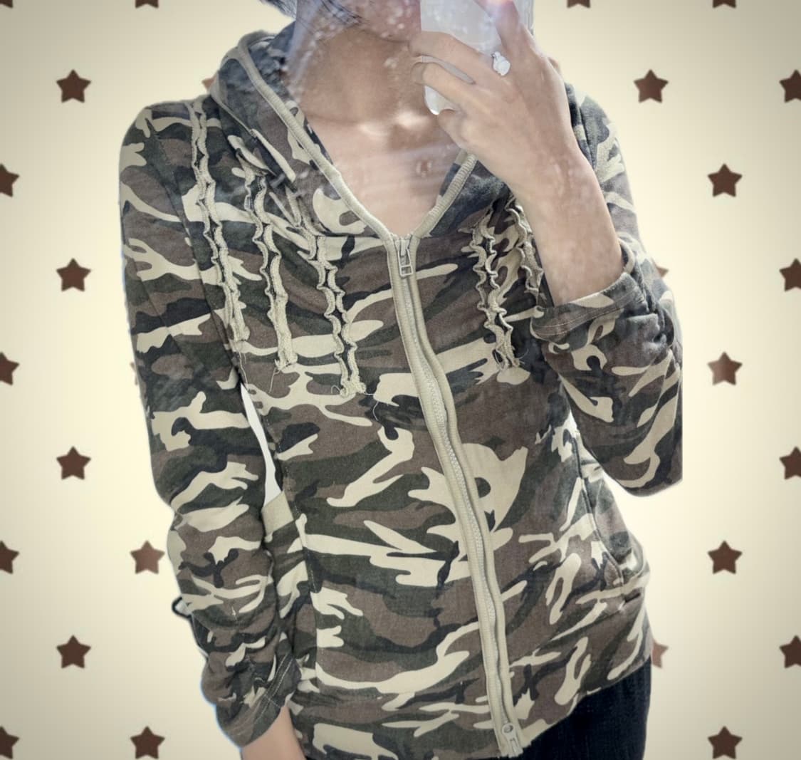 Lugiva 일본 빈티지 밀리터리 패턴 집업 갸루 y2k 상품이미지1