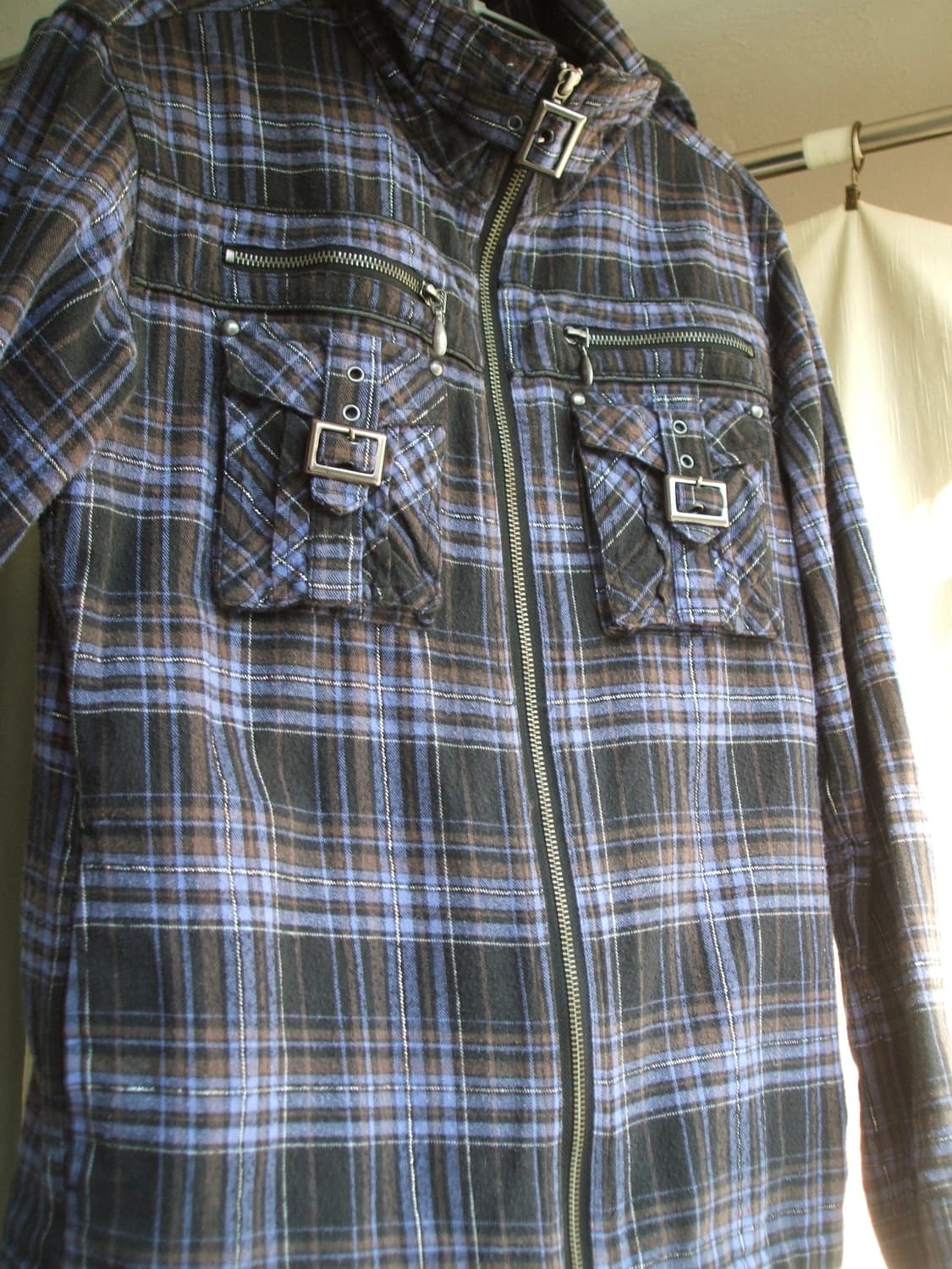 von dutch 체크 후드 집업 상품이미지4