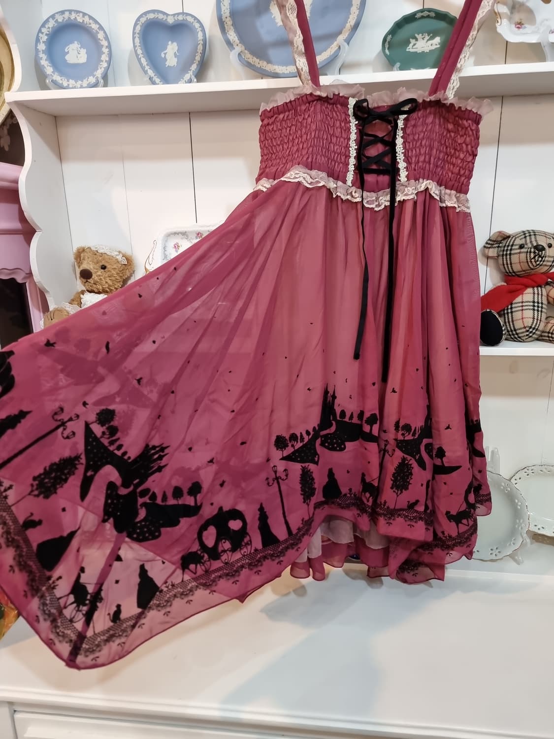 고딕 실루엣 언발 원피스 상품이미지3