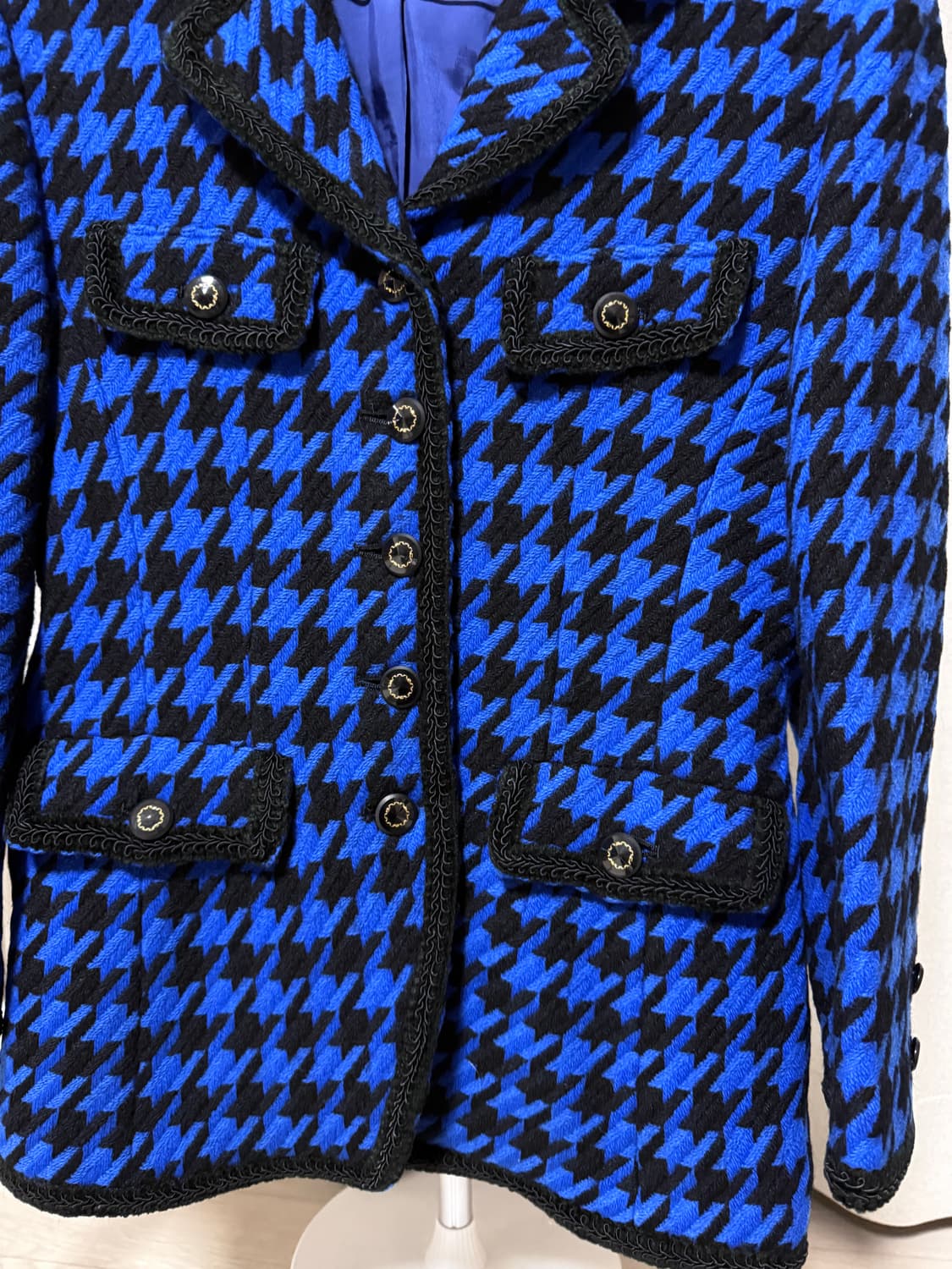 블루 하운드체크 빈티지 트위드 상품이미지6