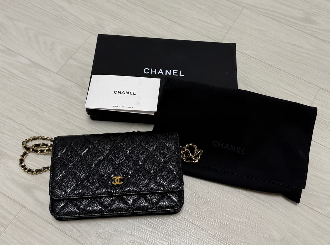 샤넬 캐비어 금장 내장칩 블랙 체인백 상품이미지1