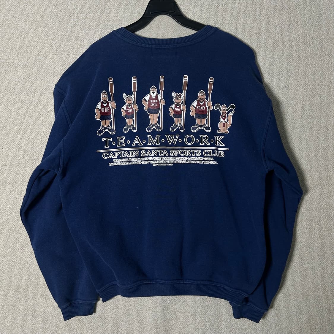 (M) 90s 캡틴산타 네이비 스웻 맨투맨 상품이미지6