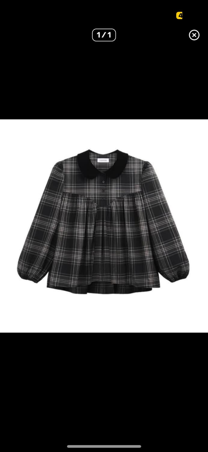 코스모스 시어링 퍼프 블라우스 구해요 상품이미지1