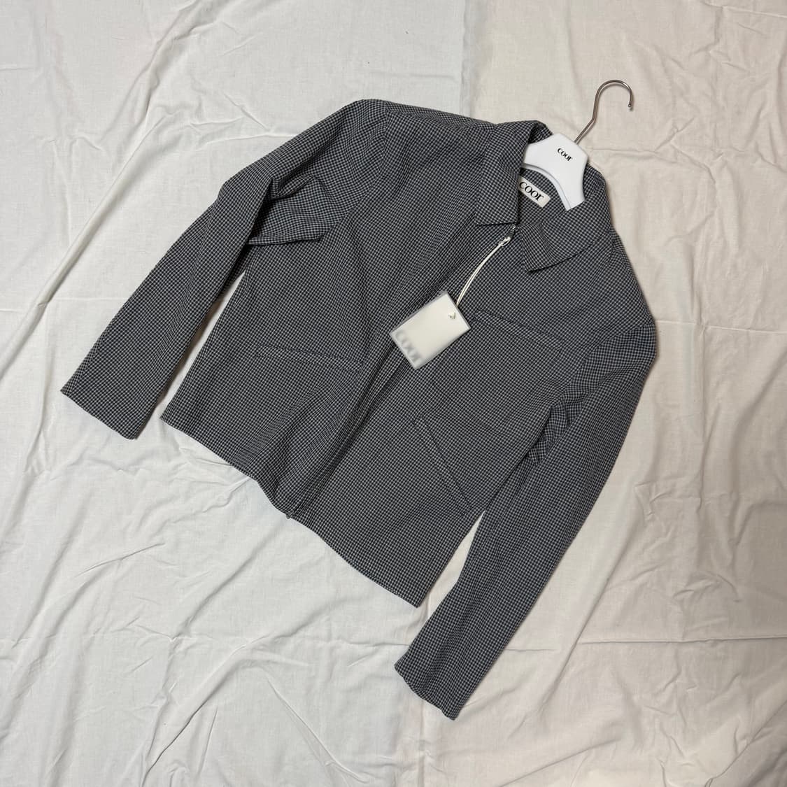 [쿠어] 마이크로 체크 셔츠 집업 XL 상품이미지1