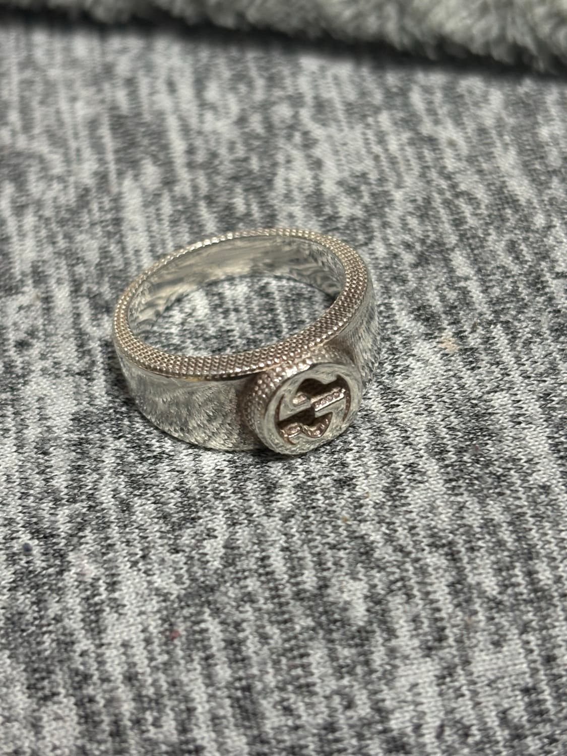 구찌 인터로킹 실버반지 상품이미지1