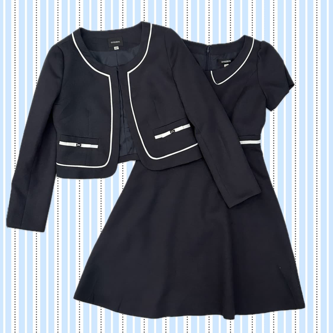 👜ONEIROS 네이비 정장 투피스 셋업👜자켓 원피스 고갸루 베이직 상품이미지1