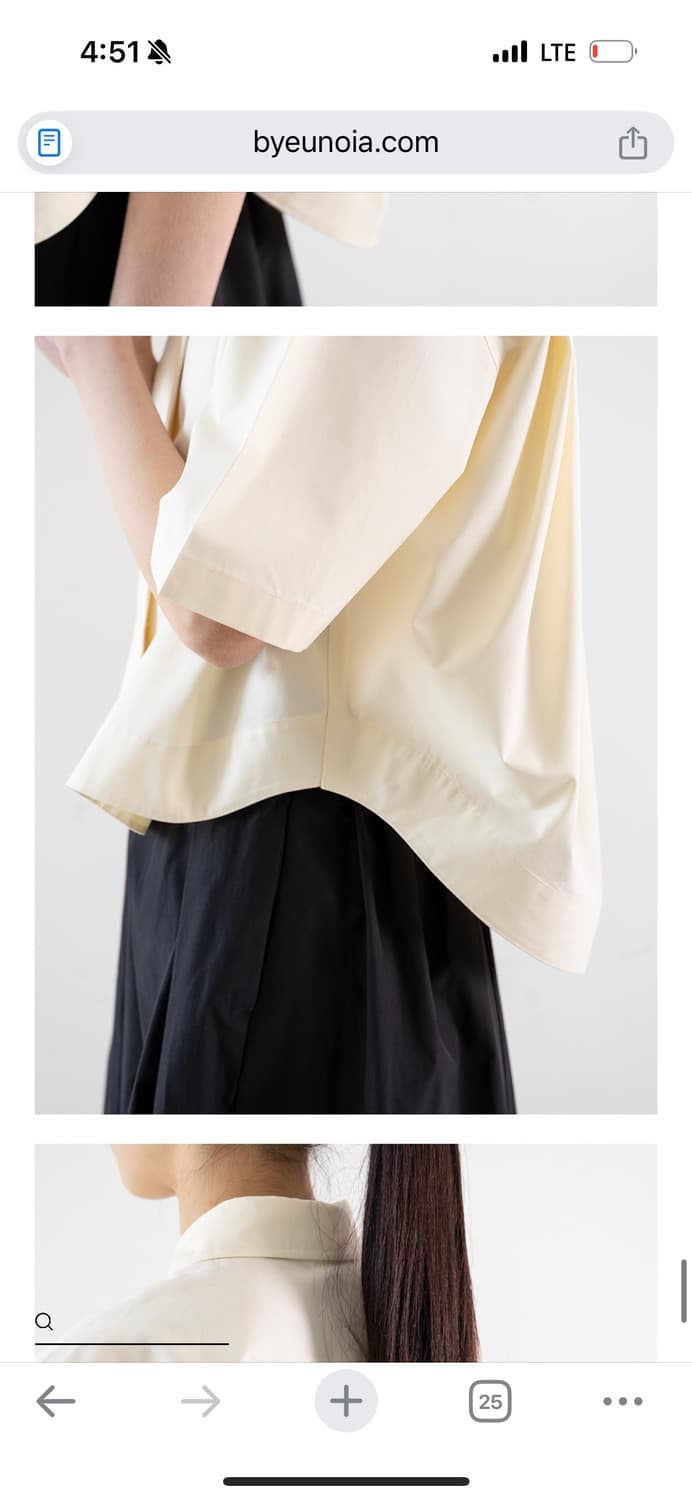 유노이아 Poplin Crop Shirt 엘로우 상품이미지7