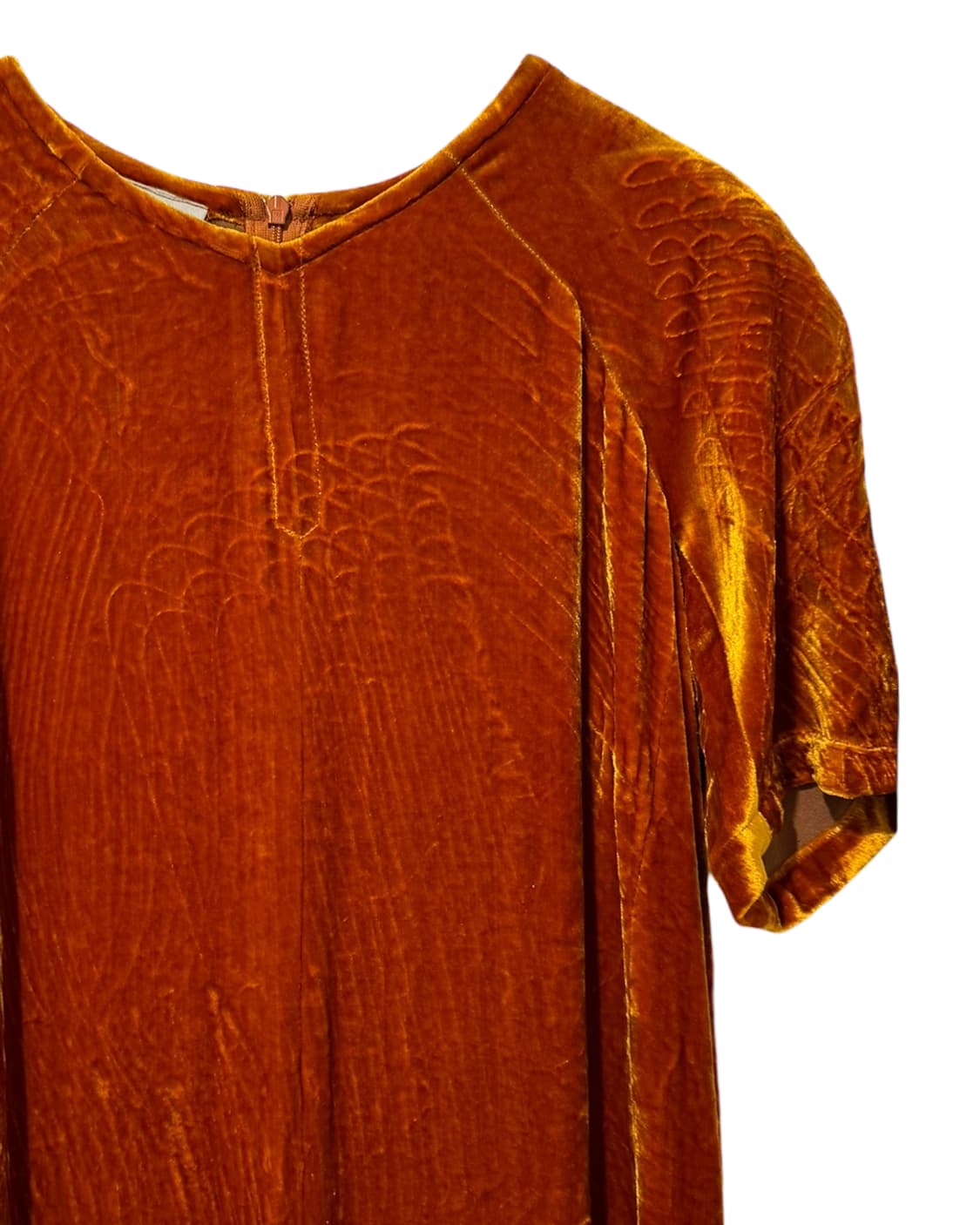 드리스 반 노튼 오렌지 벨벳 프론트 슬릿 맥시 드레스 상품이미지9