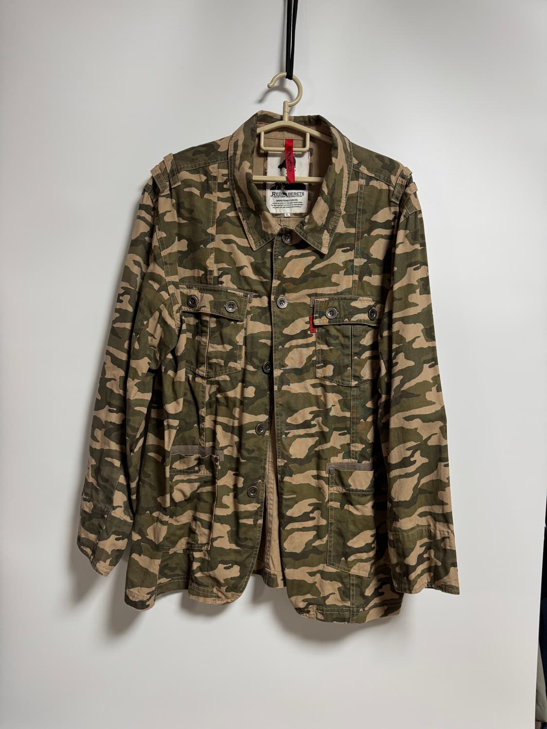 일본 RED BERETS 밀리터리 카모 셔츠 자켓 110-115 상품이미지1