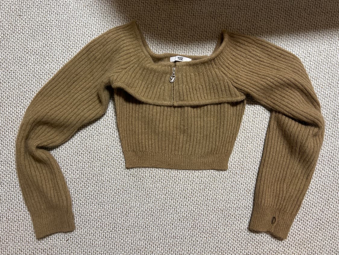 유즈 Yuse 폭스 라쿤 볼레로 니트탑 상품이미지1