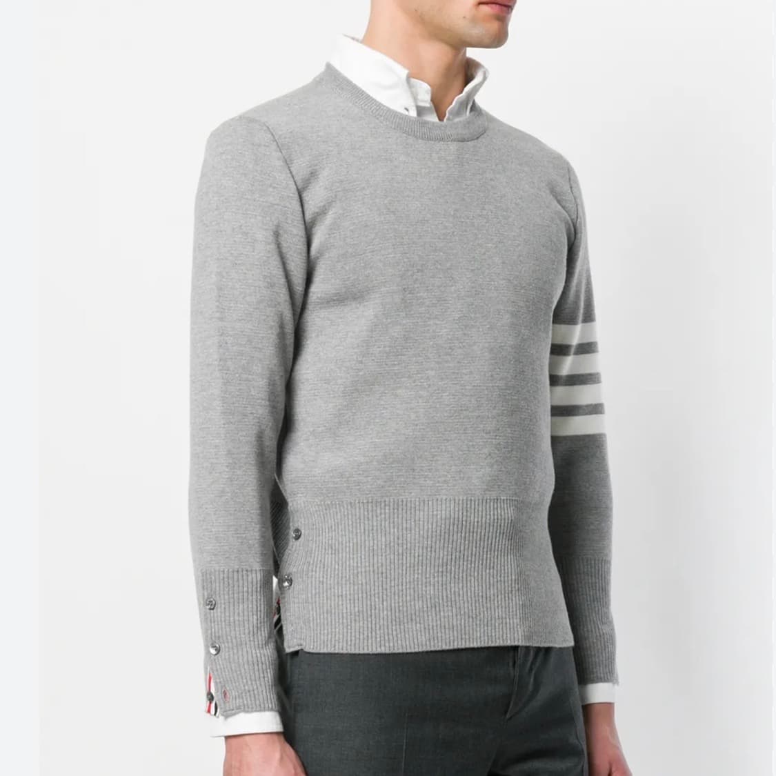 [S+급/5] 톰브라운 사선완장 밀라노스티치 니트 그레이 상품이미지8