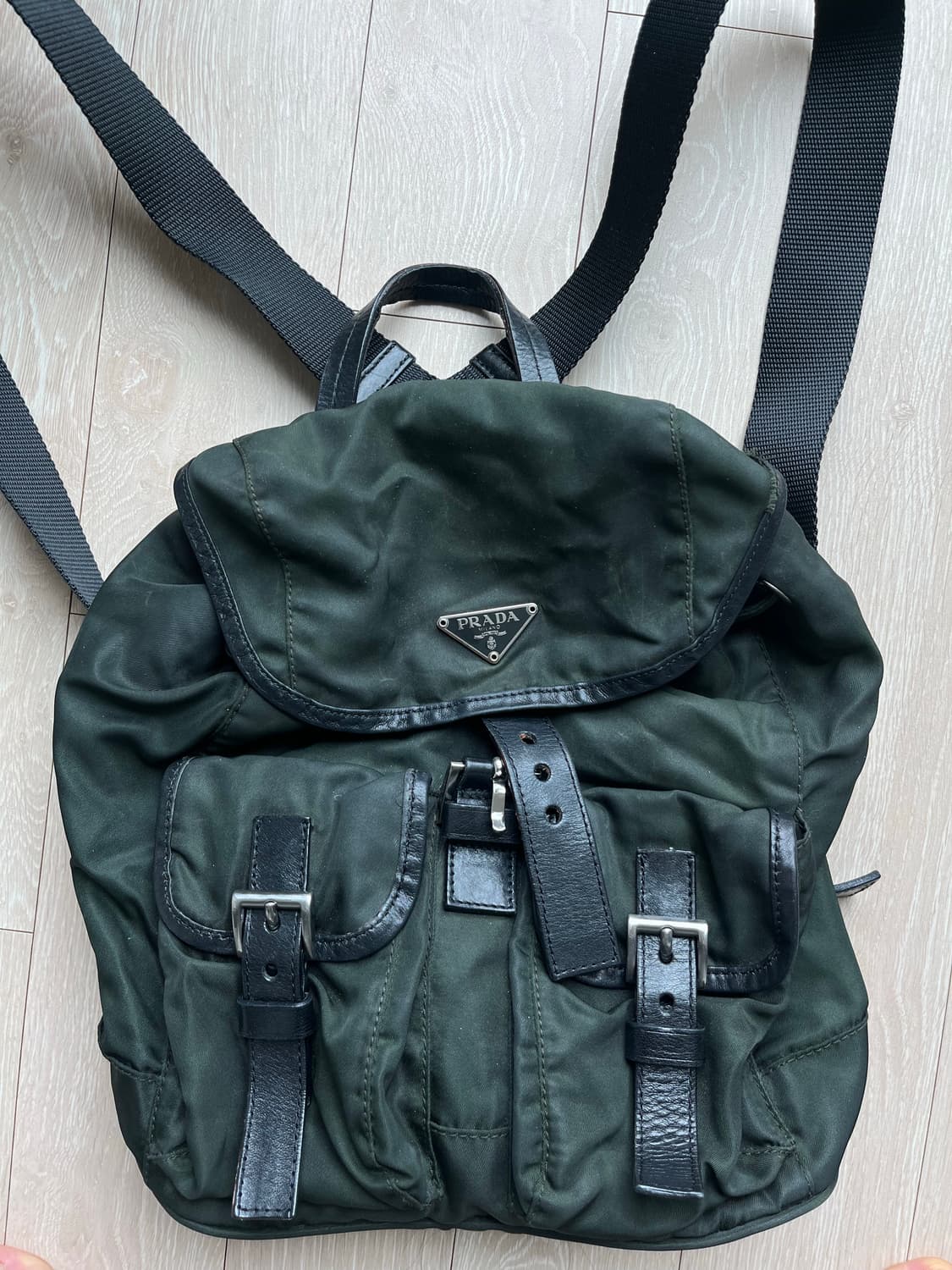 정품 프라다 나일론 백팩 그린  상품이미지1