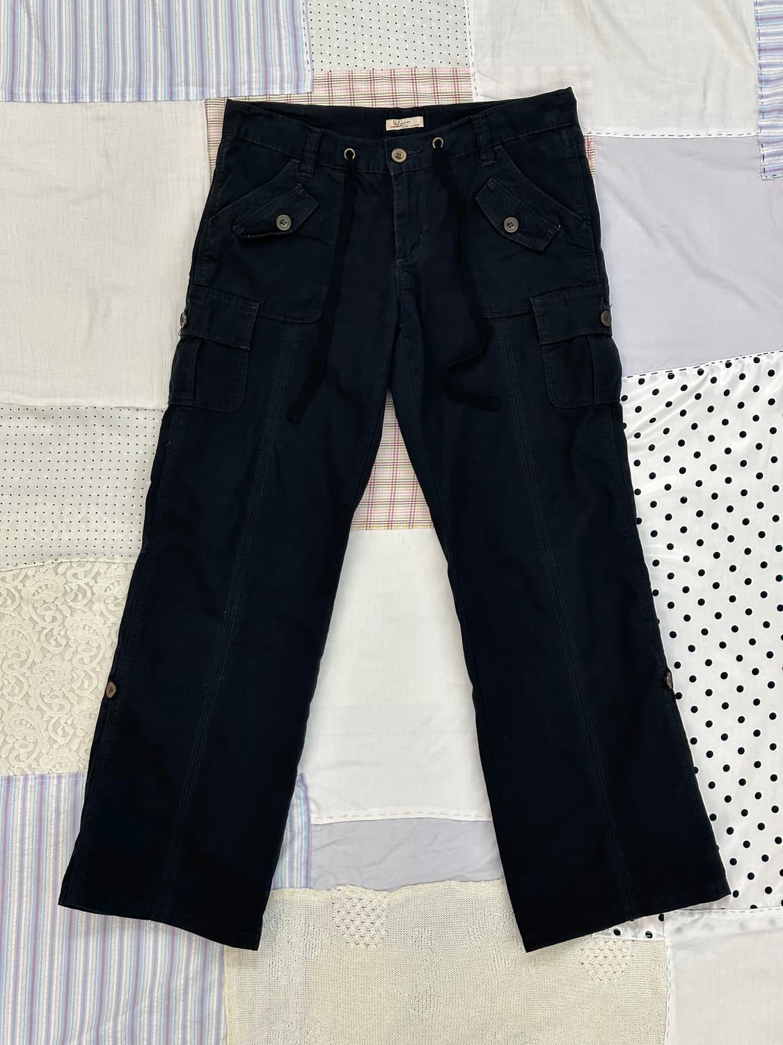 빈티지 블랙 로우라이즈 카고 팬츠 상품이미지7