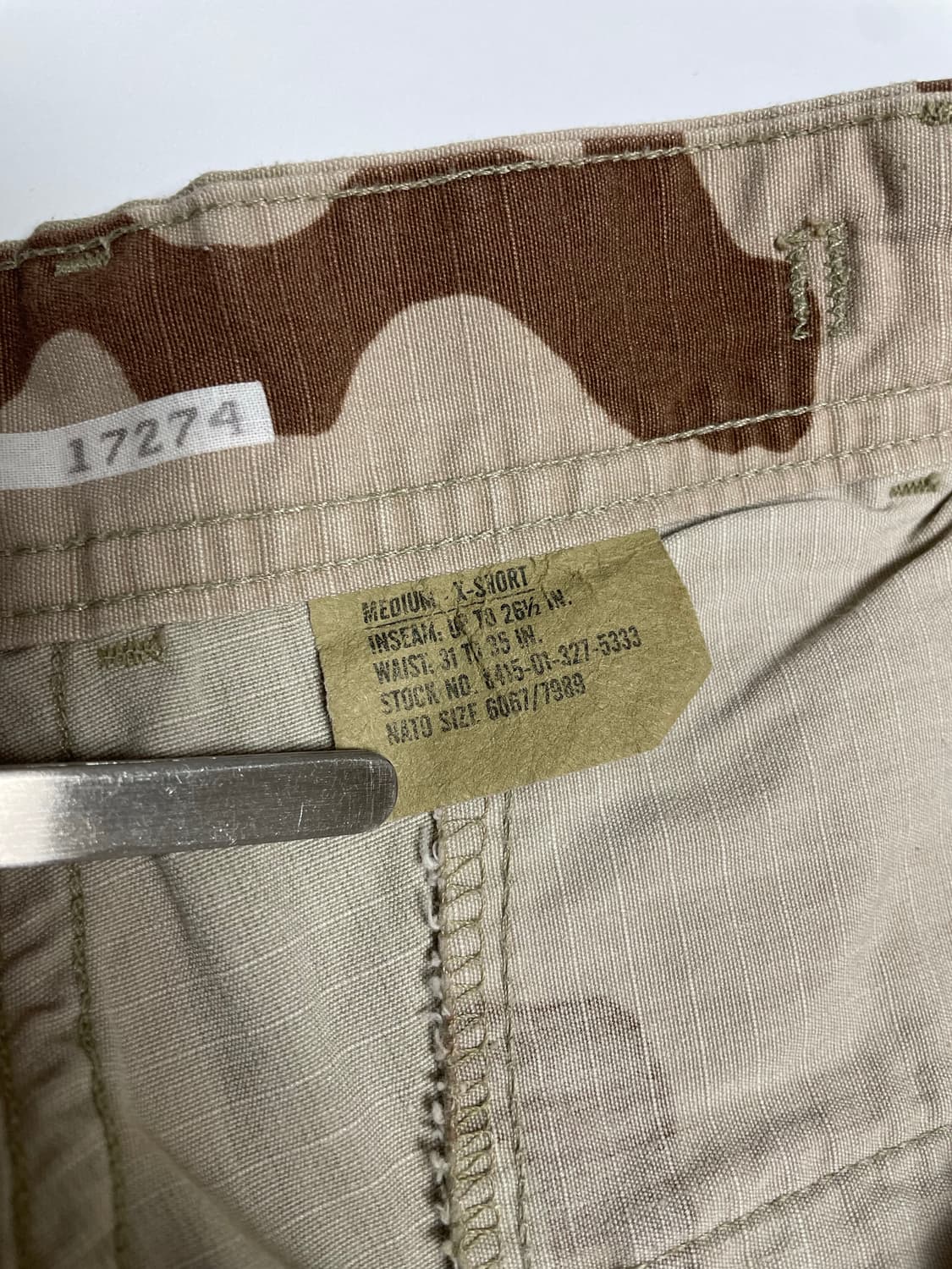 미군오리지날 사막삼색 bdu 팬츠 M/XS 상품이미지3