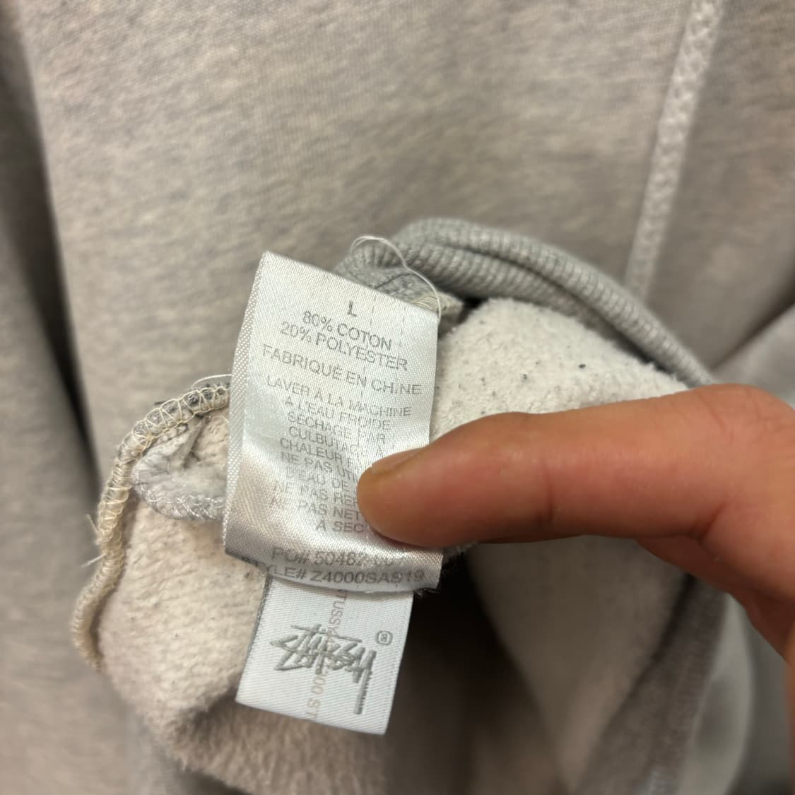 스투시 빅 로고 그레이 후드티 L 상품이미지9