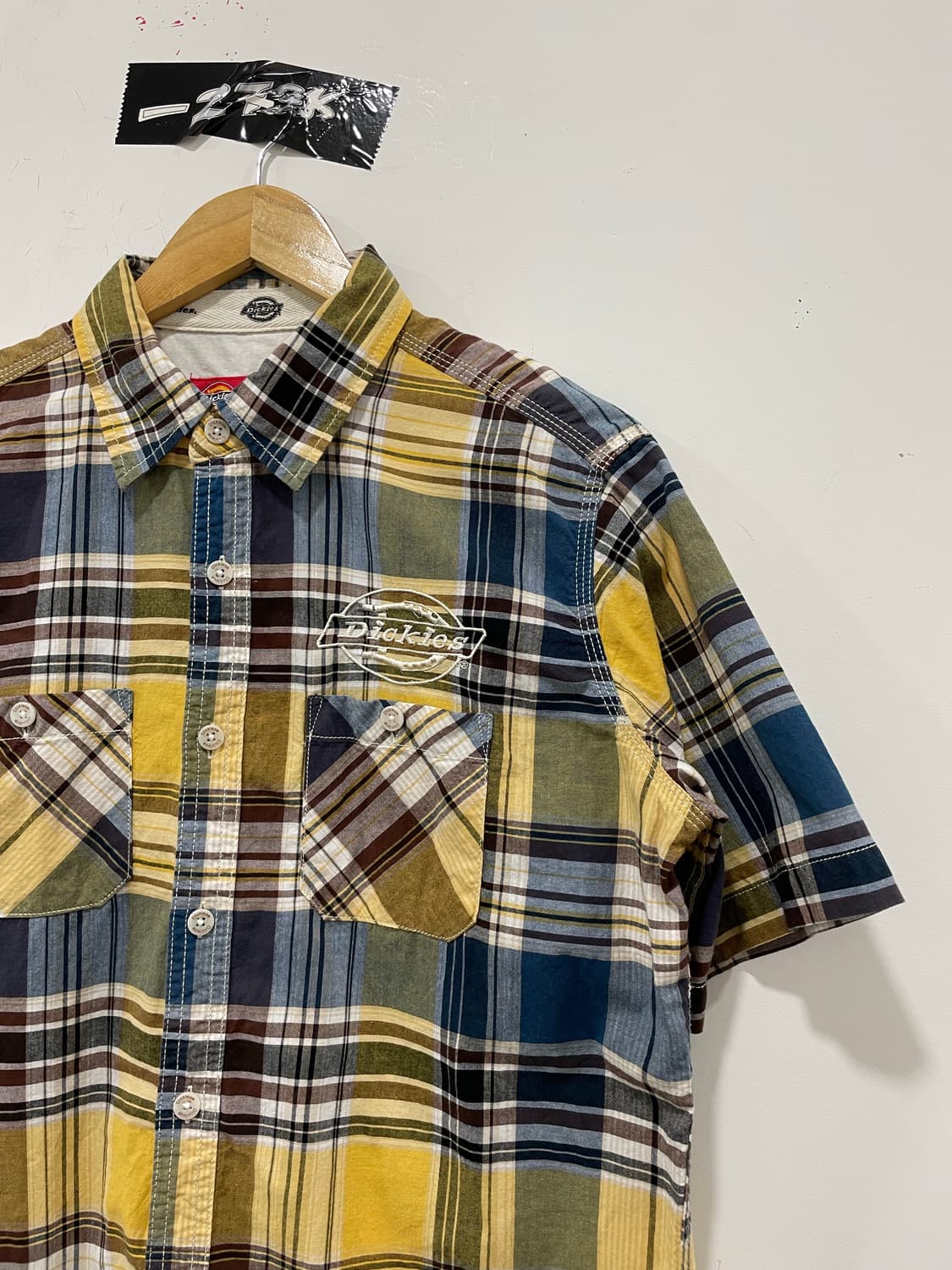 Dickies 디키즈 자수로고 체크 반팔셔츠 상품이미지7