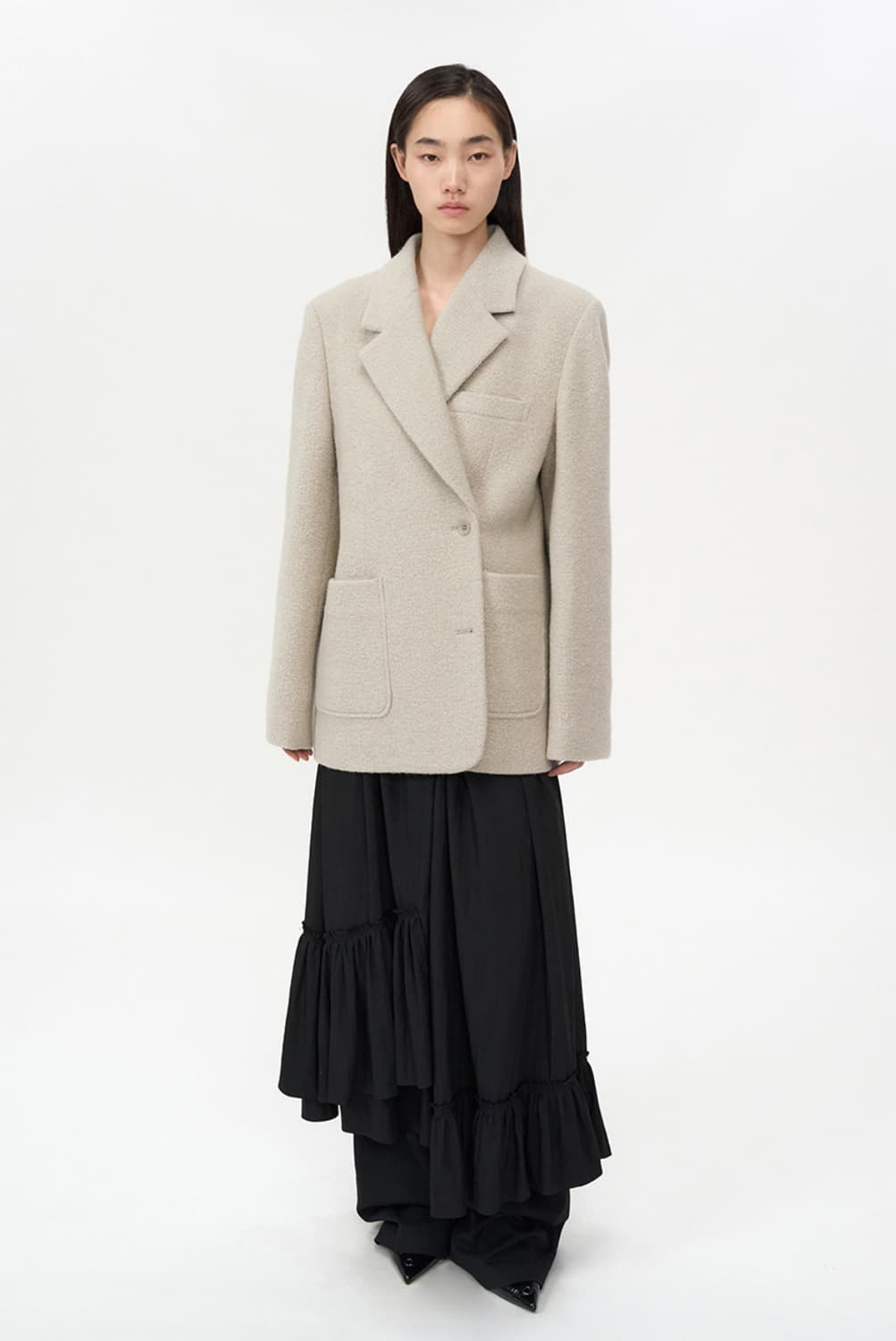 인사일런스 우먼 부클 투웨이 자켓 BEIGE M 상품이미지1