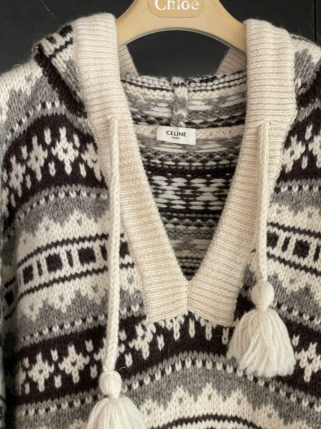 셀린느 21fw 셰트랜드 바하 후디 스웨터 (NCT 태용님 착용) M 상품이미지3