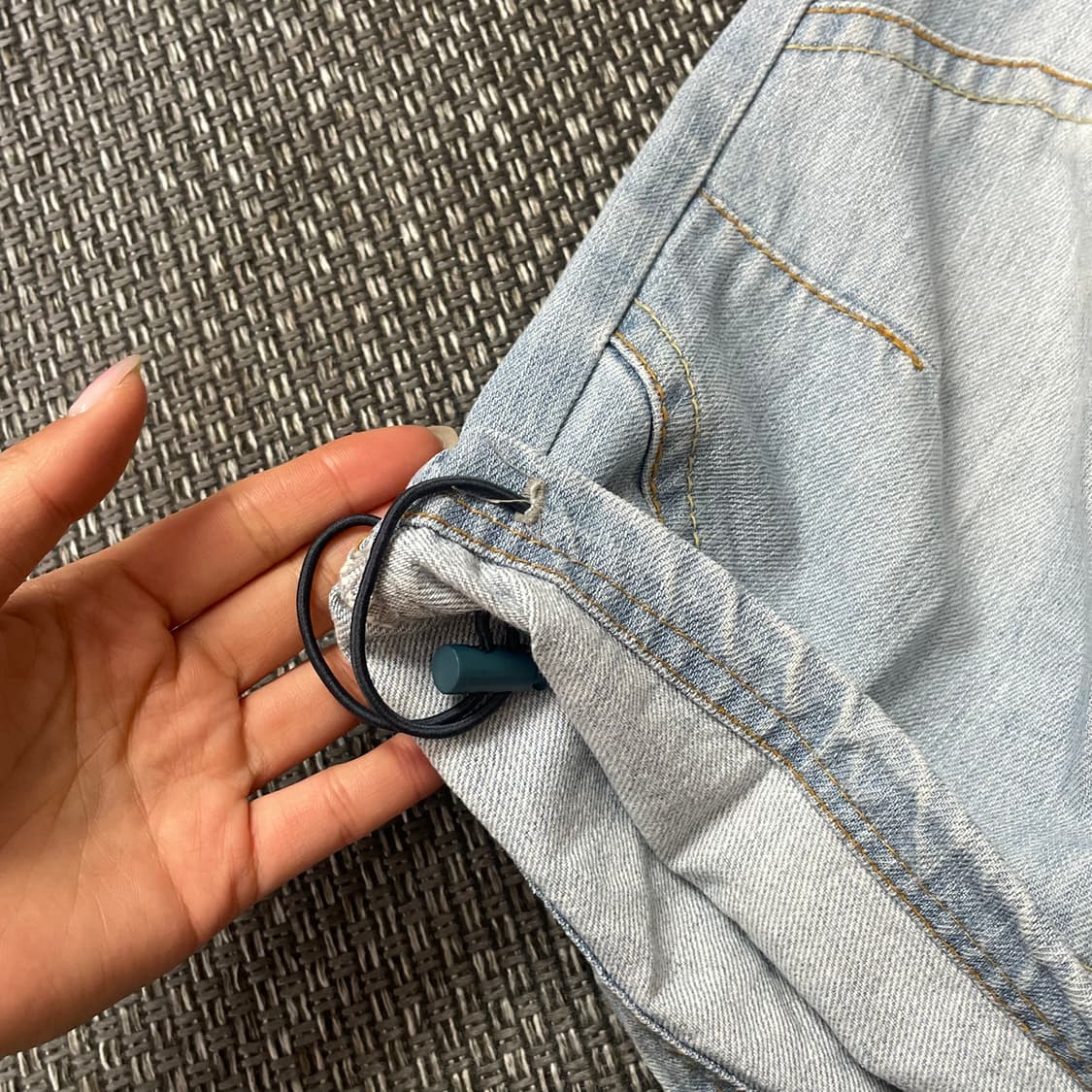 (32) 뱅뱅 스트링포인트 연청 7부 팬츠 상품이미지6