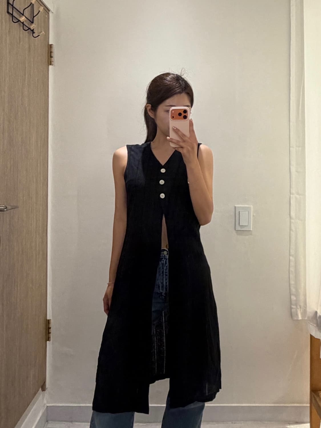 펀칭 레이스 롱 베스트 원피스 상품이미지1
