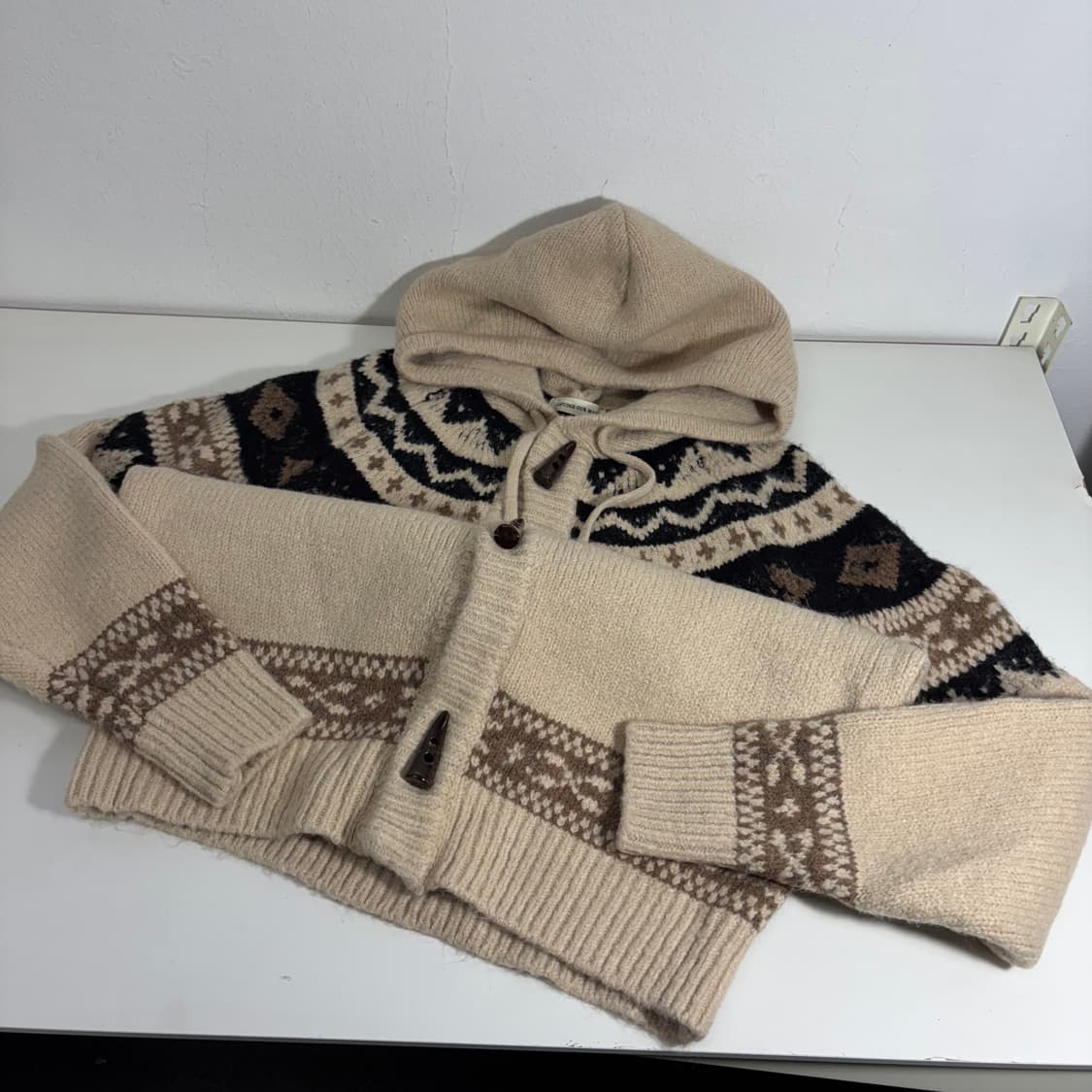 95 S 라퍼지스토어 라이트베이지 더플후드니트 상품이미지2