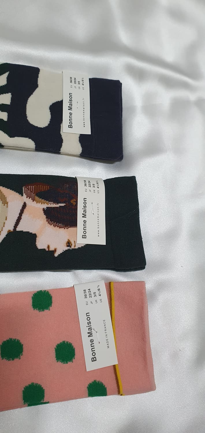 오렌지 그린 크림베이지 도트 Bonne Maison 본메종 양말  상품이미지4