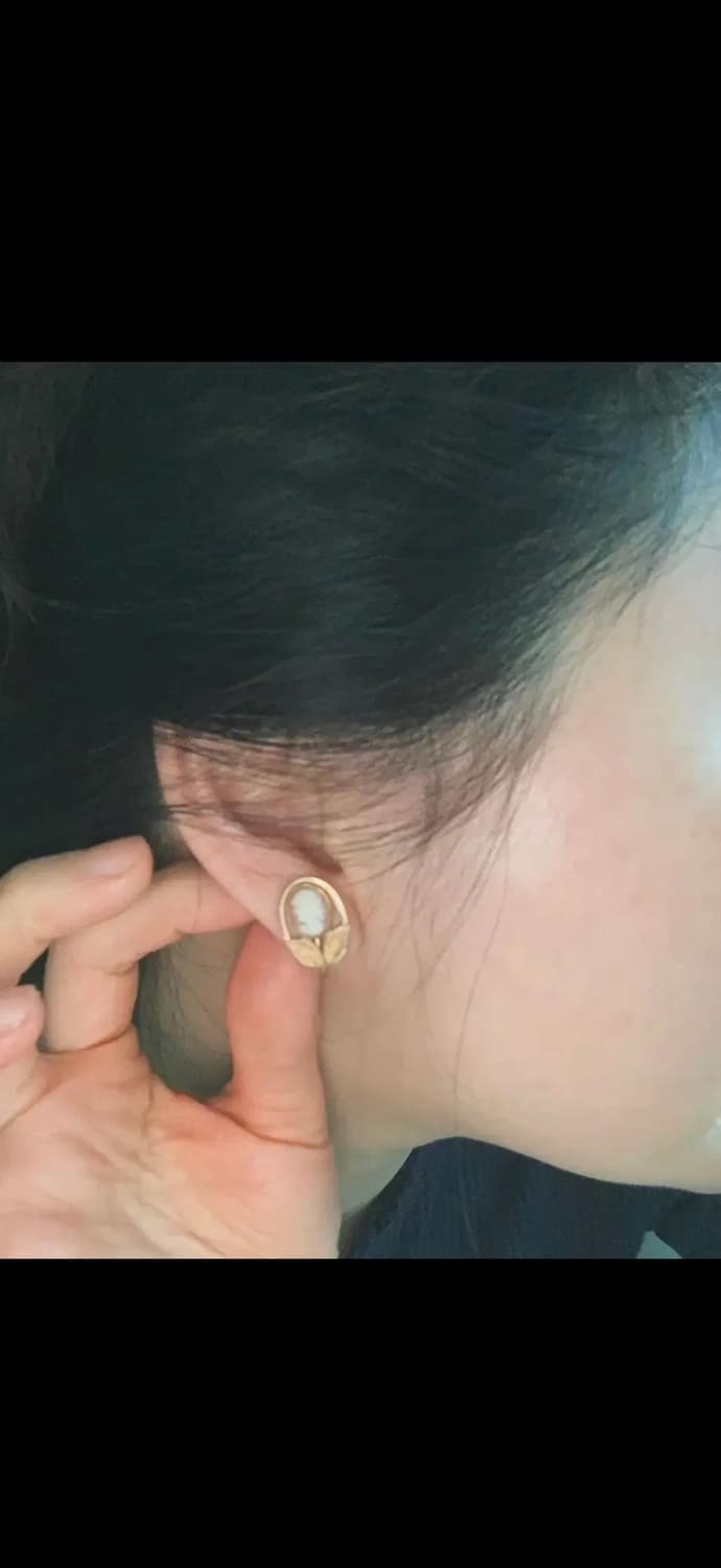 앤틱 리얼 카메오 이어링&브로치 상품이미지3