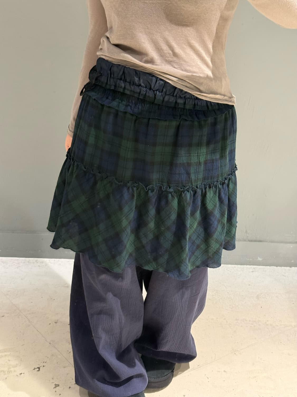 check pattern frill can-can skirt 상품이미지3