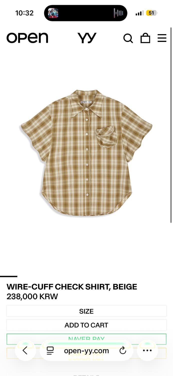 오픈yy 와이어 체크셔츠 브라운 상품이미지4