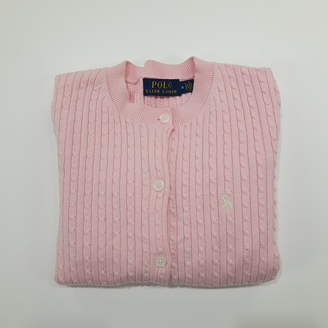 CN887W M 폴로 랄프로렌 핑크 케이블 QR 니트 스웨터 가디건 상품이미지10