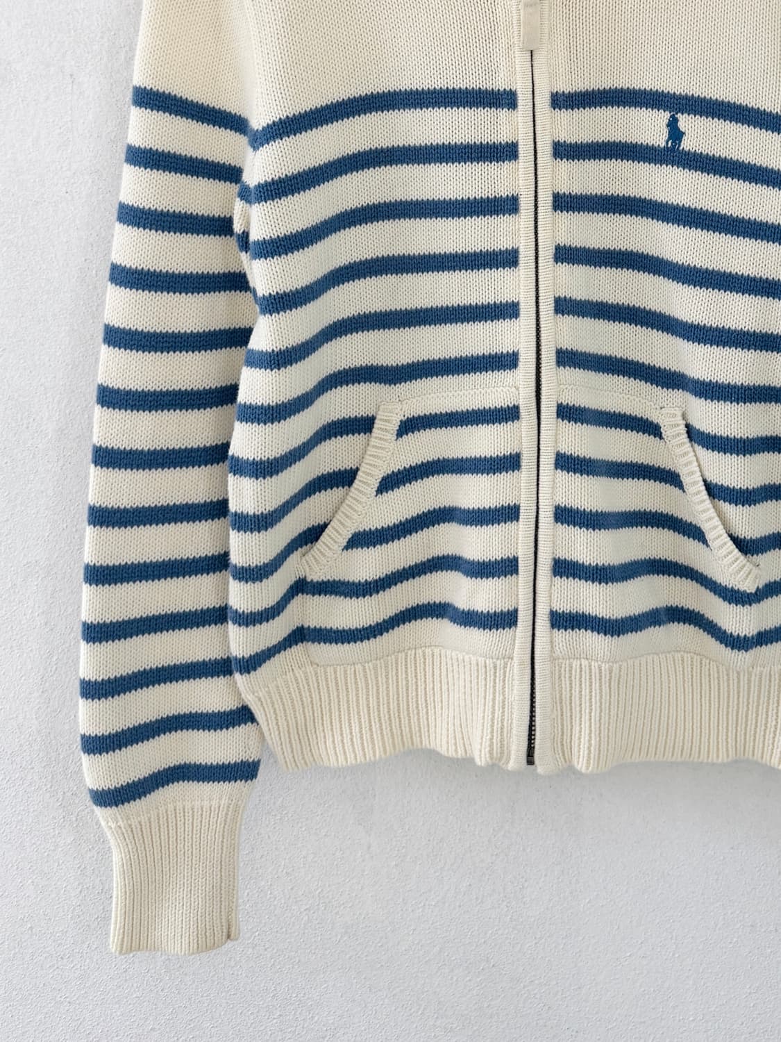 폴로 카키 니트 후드집업 상품이미지3