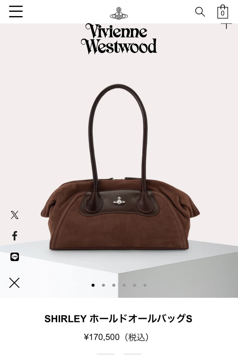 비비안웨스트우드 25fw Shirley 스몰 스웨이드 토트백 상품이미지6