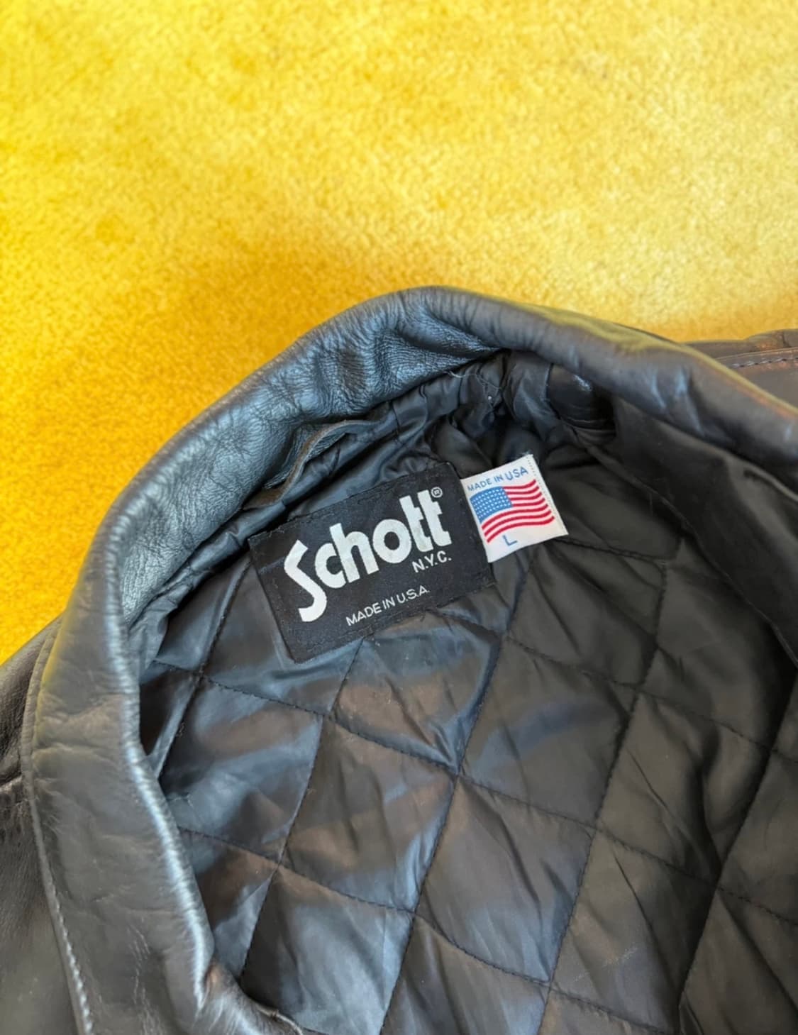 Schott NYC 블랙 가죽 자켓 L 상품이미지3
