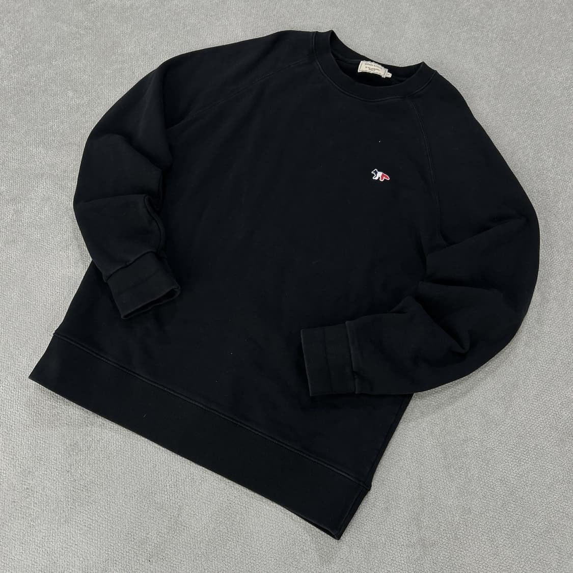 메종키츠네 폭스 패치 맨투맨 블랙 XL 상품이미지1