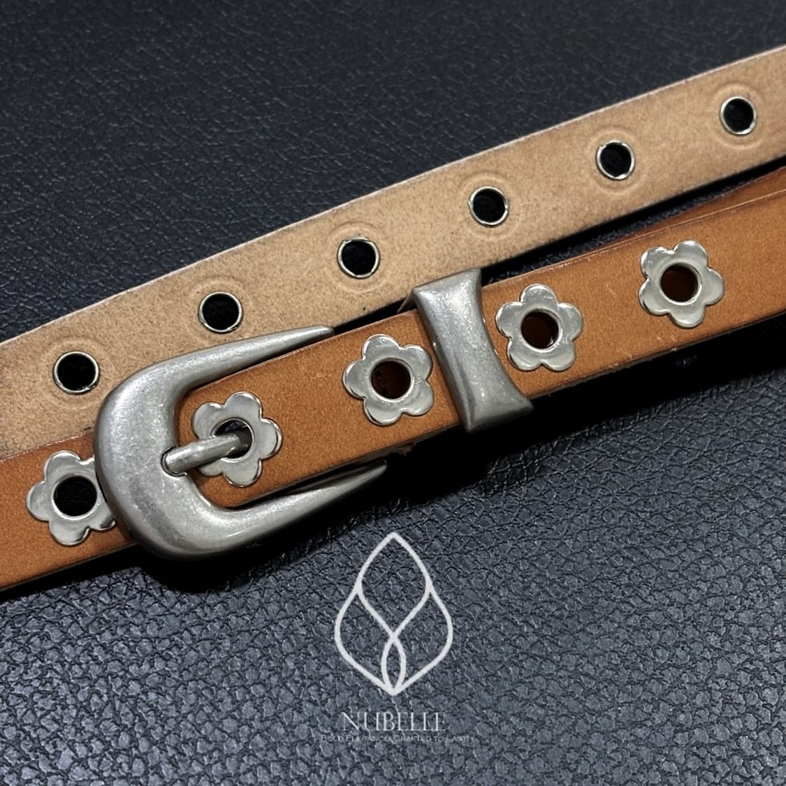 🌗 Flower eyelet belt / 플라워 아일렛 스터드 벨트 상품이미지5
