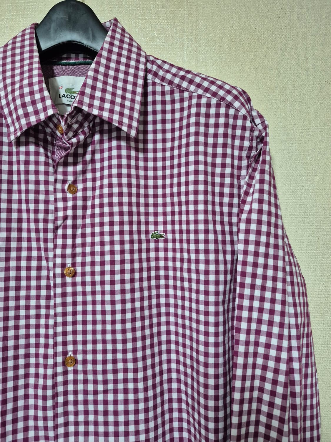 라코스테 퍼플 체크셔츠 상품이미지3