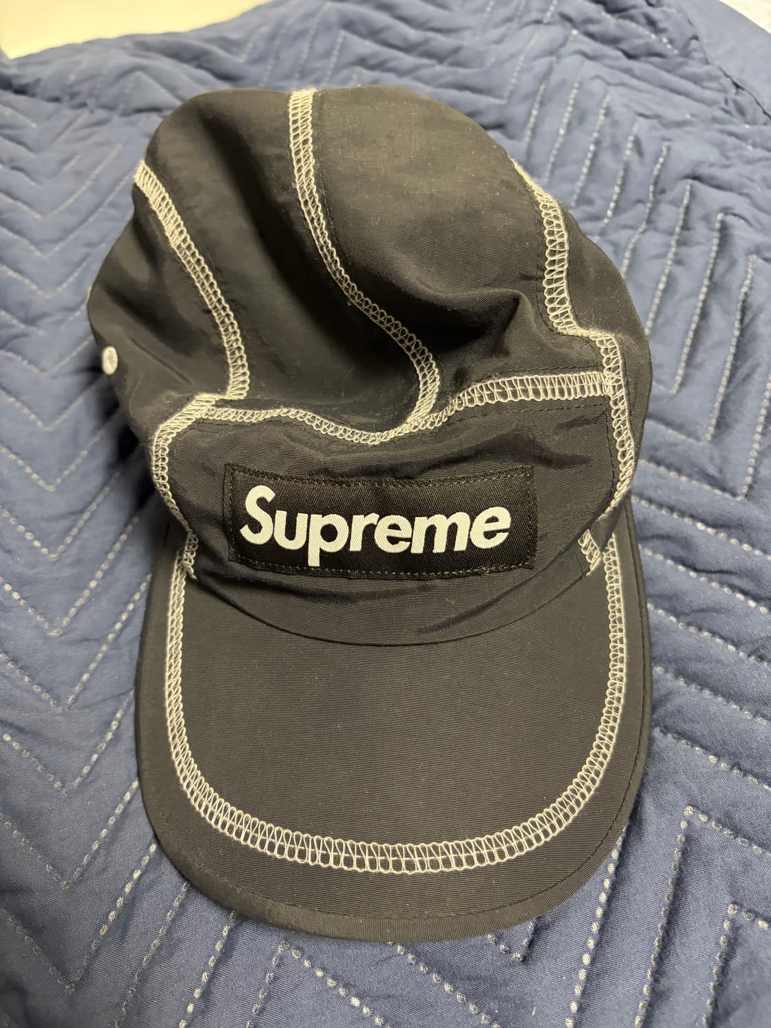 슈프림 리플렉티브 스티치 캠프캡 블랙  상품이미지2