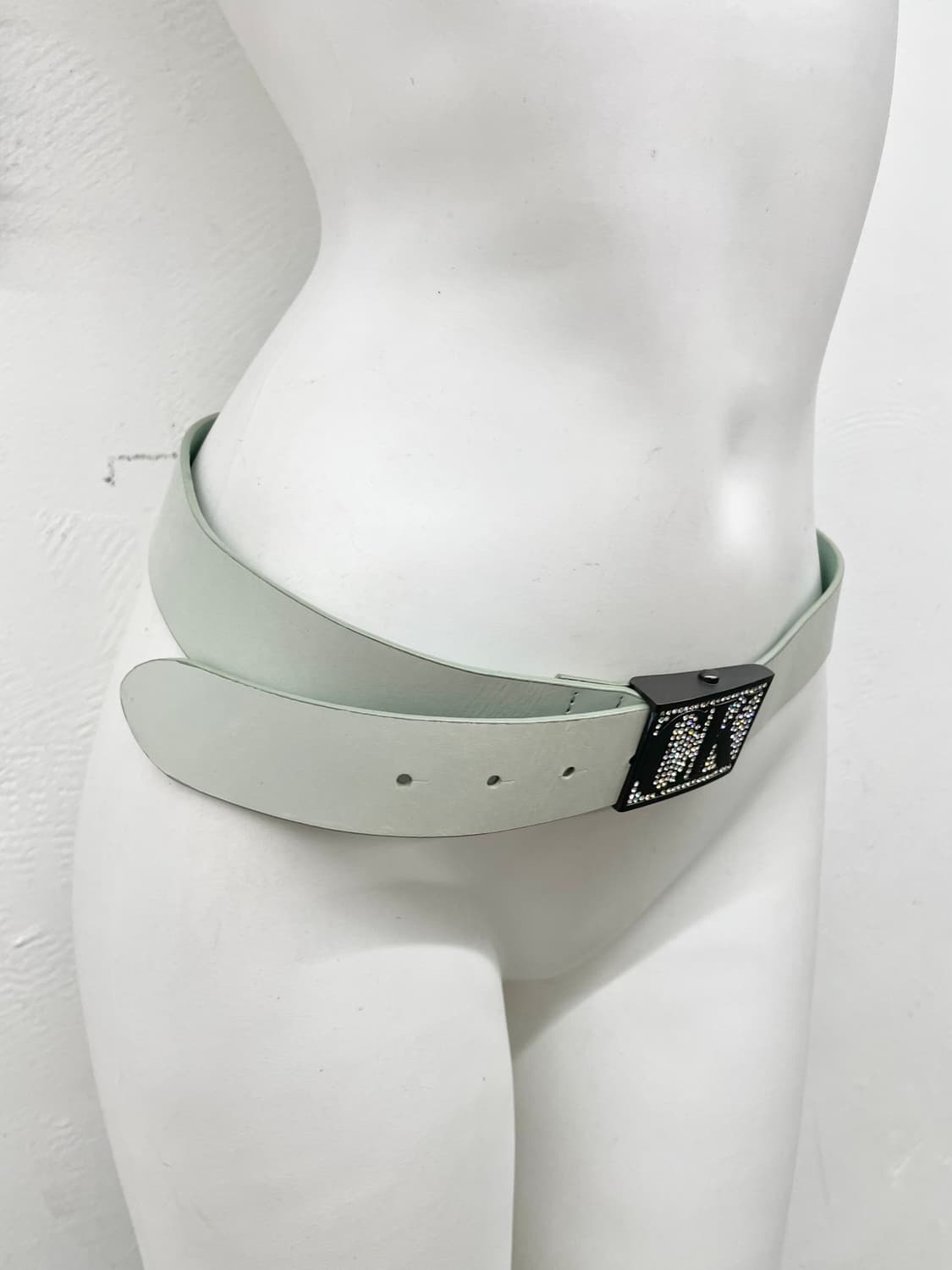 ck 캘빈클라인 리얼레더 민트 큐빅 버클 벨트 *레어 상품이미지3