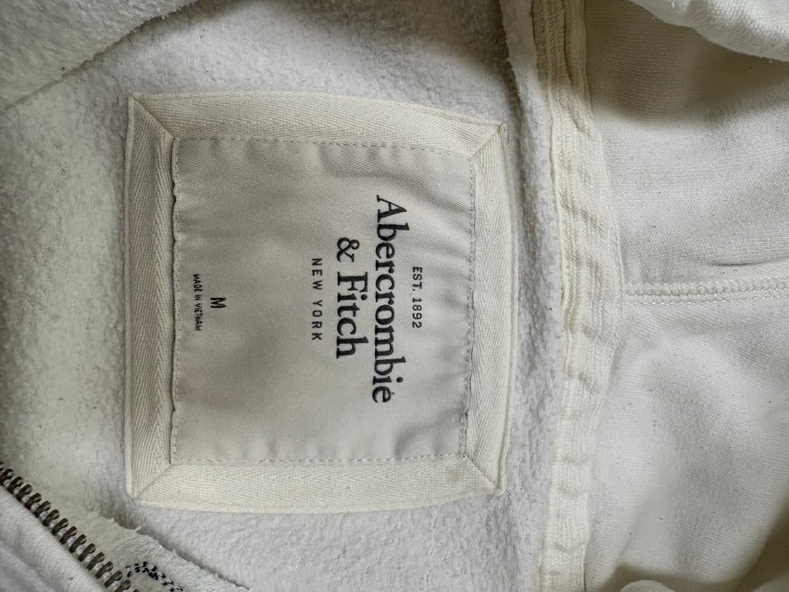 아베크롬비 딱붙핏 후드집업 화이트 m 상품이미지2