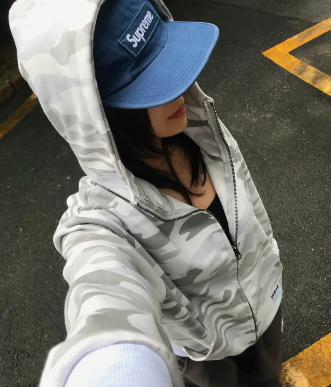 쏘비 카모 후드집업 (2번 착용) 상품이미지3