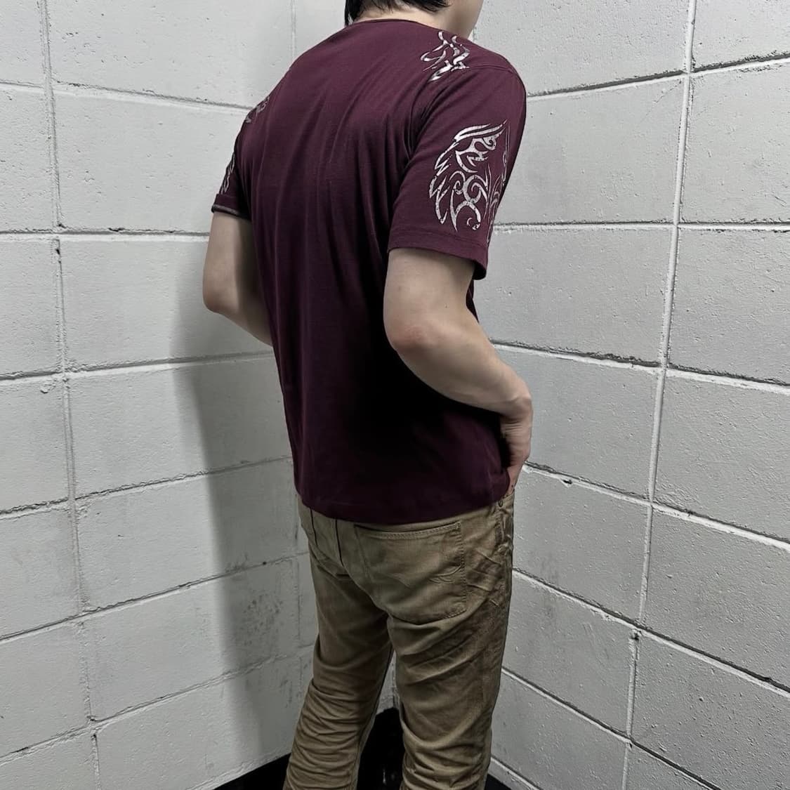 Nicole club burgundy tribal v-neck 상품이미지8