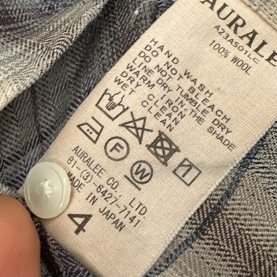 오라리 울 체크 셔츠 23시즌  상품이미지5