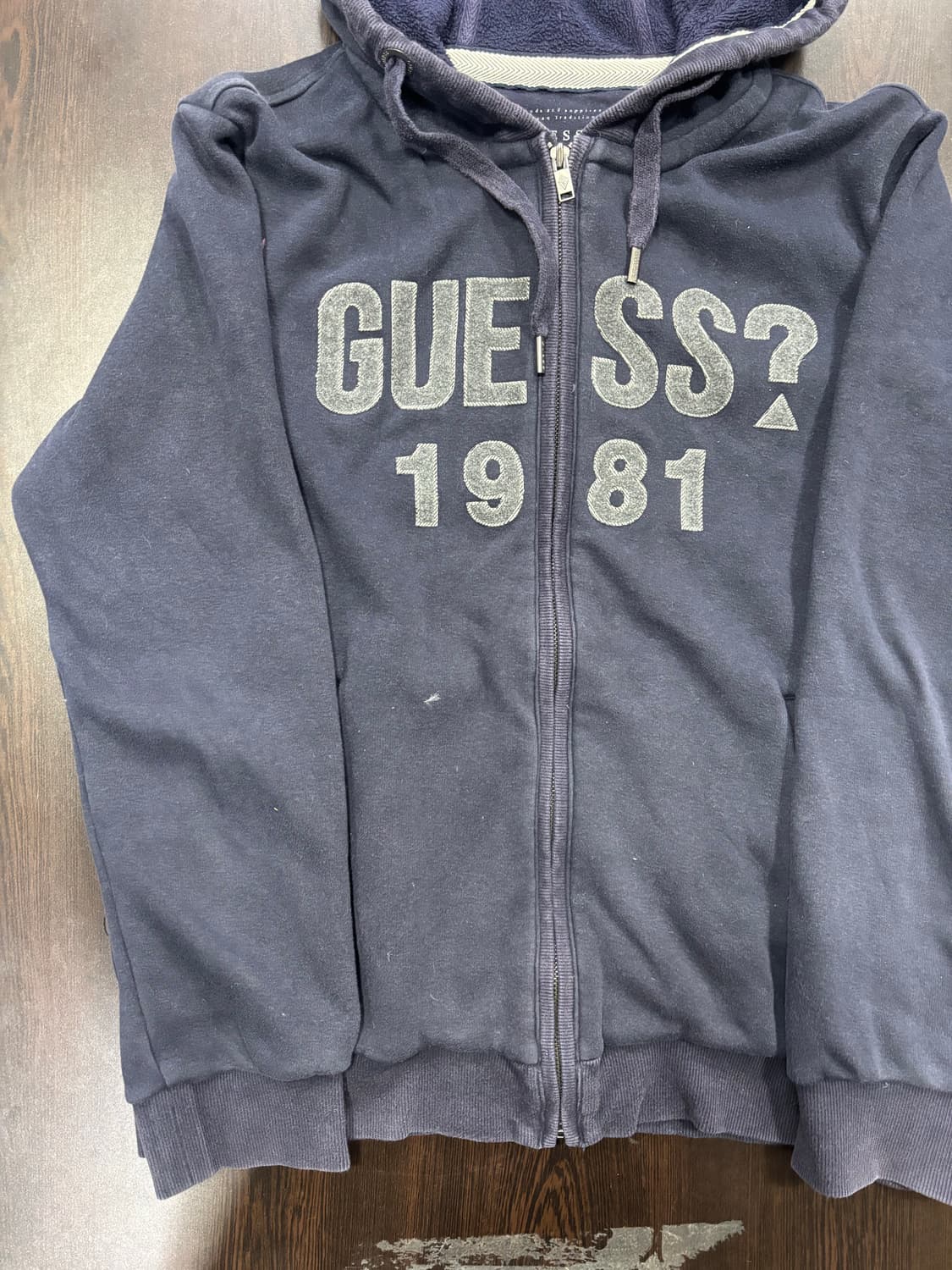 게스 1981 네이비 후드집업 상품이미지3